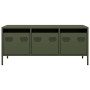 TV stand made of cold-rolled steel in olive green, 101.5x39x43.5 cm by , TV Furniture - Ref: Foro24-851230, Price: 186,30 €, ...