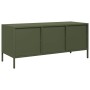 TV stand made of cold-rolled steel in olive green, 101.5x39x43.5 cm by , TV Furniture - Ref: Foro24-851230, Price: 186,30 €, ...