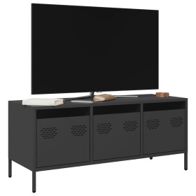 TV stand made of black cold-rolled steel 101.5x39x43.5 cm by , TV Furniture - Ref: Foro24-851226, Price: 177,00 €, Discount: %