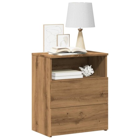 Mesita de noche madera de ingeniería roble artisan 50x32x60 cm de , Mesitas de noche - Ref: Foro24-856566, Precio: 61,96 €, D...