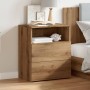 Mesita de noche madera de ingeniería roble artisan 50x32x60 cm de , Mesitas de noche - Ref: Foro24-856566, Precio: 61,96 €, D...