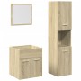 3-piece bathroom furniture set made of Sonoma oak plywood. by , Bathroom furniture - Ref: Foro24-3324992, Price: 98,31 €, Dis...