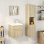 3-piece bathroom furniture set made of Sonoma oak plywood. by , Bathroom furniture - Ref: Foro24-3324992, Price: 98,31 €, Dis...