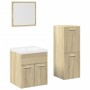 Juego de muebles de baño 4 pzas contrachapada roble Sonoma de , Muebles de baño - Ref: Foro24-3325007, Precio: 165,36 €, Desc...