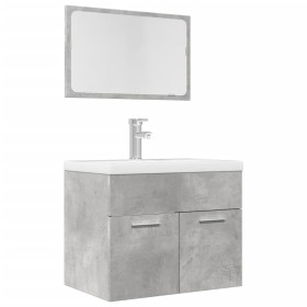 Bathroom furniture set, 2 pieces, gray plywood with concrete finish. by , Bathroom furniture - Ref: Foro24-856373, Price: 61,...