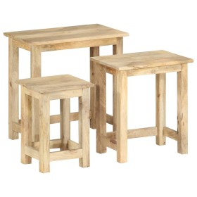 Stapelbare Tische, 3 Stück Massivholz aus Mangoholz von , Seitentische - Ref: Foro24-287489, Preis: 148,43 €, Rabatt: %