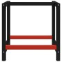 Banco de trabajo estructura metal negro y rojo 80x57x79 cm de , Patas para mesas - Ref: Foro24-147923, Precio: 80,07 €, Descu...