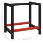 Banco de trabajo estructura metal negro y rojo 80x57x79 cm de , Patas para mesas - Ref: Foro24-147923, Precio: 80,07 €, Descu...