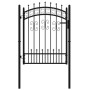 Black coated steel spear point fence gate 103x175cm by , garden gates - Ref: Foro24-151091, Price: 156,01 €, Discount: %