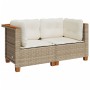 Corner garden sofas with 2 synthetic rattan beige cushions by , Outdoor sofas - Ref: Foro24-365916, Price: 183,36 €, Discount: %