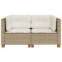 Corner garden sofas with 2 synthetic rattan beige cushions by , Outdoor sofas - Ref: Foro24-365916, Price: 183,36 €, Discount: %