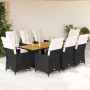 Set de comedor de jardín 9 pzas y cojines ratán sintético negro de , Conjuntos de jardín - Ref: Foro24-3276862, Precio: 1,00 ...