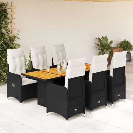 Set de mesa y sillas de jardín 7 pzas y cojines ratán PE negro | Foro24|Onlineshop| Casa, Jardín y Más Foro24.es