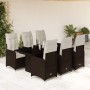 Garden table and chairs set, 7 pieces with brown PE rattan cushions. | Foro24|Onlineshop| Casa, Jardín y Más Foro24.es