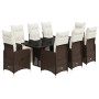 Garden table and chairs set, 9 pieces with brown PE rattan cushions. | Foro24|Onlineshop| Casa, Jardín y Más Foro24.es