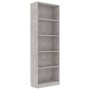 5-tier concrete gray plywood shelf 60x24x175cm by vidaXL, Bookcases and shelves - Ref: Foro24-800886, Price: 83,10 €, Discoun...