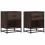 Bedside tables 2 units engineered wood brown oak 40x31x50 cm by , Nightstands - Ref: Foro24-848693, Price: 93,30 €, Discount: %