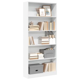 Estantería de madera de ingeniería blanca 80x24x176 cm de , Librerías y estanterías - Ref: Foro24-857853, Precio: 79,40 €, De...