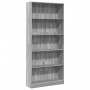 Engineered wood bookshelf in Sonoma gray, 80x24x176 cm. by , Bookcases and shelves - Ref: Foro24-857858, Price: 79,40 €, Disc...