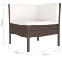 Set muebles de jardín 4 piezas y cojines ratán sintético marrón de vidaXL, Conjuntos de jardín - Ref: Foro24-3056965, Precio:...