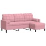 Sofá de 3 plazas con taburete de terciopelo rosa180 cm de , Sofás - Ref: Foro24-3278270, Precio: 339,05 €, Descuento: %