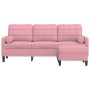 Sofá de 3 plazas con taburete de terciopelo rosa180 cm de , Sofás - Ref: Foro24-3278270, Precio: 339,05 €, Descuento: %