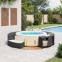 Borde bañera hidromasaje madera acacia y ratán sintético negro de , Accesorios para piscinas y spa - Ref: Foro24-365612, Prec...