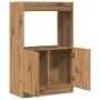 Aparador de madera de ingeniería roble artisian 63x33x180 cm de , Librerías y estanterías - Ref: Foro24-855105, Precio: 68,26...