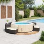 Acacia wood and black synthetic rattan whirlpool bathtub edge by , Pool and spa accessories - Ref: Foro24-3270642, Price: 513...