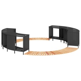 Acacia wood and black synthetic rattan whirlpool