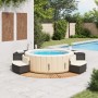 Acacia wood and black synthetic rattan whirlpool bathtub edge | Foro24|Onlineshop| Casa, Jardín y Más Foro24.es