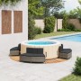 Whirlpool-Badewannenrand aus Akazienholz und grauem synthetischem Rattan | Foro24|Onlineshop| Casa, Jardín y Más Foro24.es