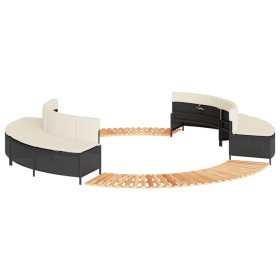 Acacia wood and black synthetic rattan whirlpool