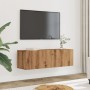 Wall-mounted TV furniture, 2 units, handmade oak, 100x30x30 cm by , TV Furniture - Ref: Foro24-857018, Price: 88,26 €, Discou...