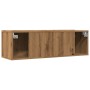 Wall-mounted TV furniture, 2 units, handmade oak, 100x30x30 cm by , TV Furniture - Ref: Foro24-857018, Price: 88,26 €, Discou...