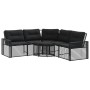 L-förmiges Gartensofa mit schwarzen PE-Rattan-Kissen und Fußhockern. von , Outdoor-Sofas - Ref: Foro24-365893, Preis: 337,00 ...