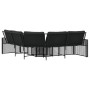 L-shaped garden sofa with black PE rattan cushions and footrest. | Foro24|Onlineshop| Casa, Jardín y Más Foro24.es