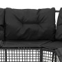 L-förmiges Gartensofa mit schwarzen PE-Rattan-Kissen und Fußhockern. | Foro24|Onlineshop| Casa, Jardín y Más Foro24.es