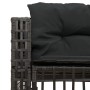 L-förmiges Gartensofa mit schwarzen PE-Rattan-Kissen und Fußhockern. | Foro24|Onlineshop| Casa, Jardín y Más Foro24.es