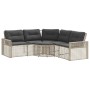 L-shaped garden sofa with light gray PE rattan cushions and stool | Foro24|Onlineshop| Casa, Jardín y Más Foro24.es