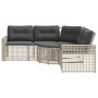 L-shaped garden sofa with light gray PE rattan cushions and stool | Foro24|Onlineshop| Casa, Jardín y Más Foro24.es