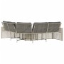 L-shaped garden sofa with light gray PE rattan cushions and stool | Foro24|Onlineshop| Casa, Jardín y Más Foro24.es