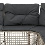 Gartensofa in L-Form mit Kissen und Hocker aus hellem grauem PE-Rattan. | Foro24|Onlineshop| Casa, Jardín y Más Foro24.es