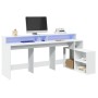 Engineered wood white desk with LED light 200x104x91 cm by , Desks - Ref: Foro24-3309465, Price: 204,55 €, Discount: %