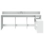 Engineered wood white desk with LED light 200x104x91 cm by , Desks - Ref: Foro24-3309465, Price: 204,55 €, Discount: %