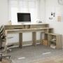 Desk with LED lighting, engineered wood in Sonoma oak, 200x104x91 cm. by , Desks - Ref: Foro24-3309467, Price: 226,73 €, Disc...