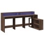 Desk with LED lights, engineered wood, brown oak, 200x104x91 cm by , Desks - Ref: Foro24-3309471, Price: 234,21 €, Discount: %