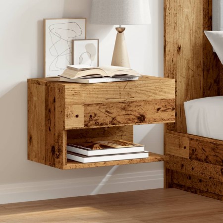 Aged wood wall-mounted bedside table by , Nightstands - Ref: Foro24-856820, Price: 37,73 €, Discount: %