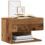 Aged wood wall-mounted bedside table by , Nightstands - Ref: Foro24-856820, Price: 37,73 €, Discount: %