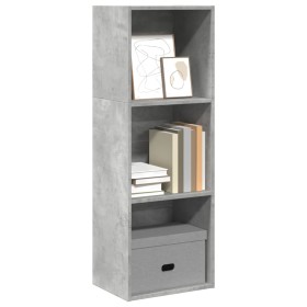 Engineered wood shelf in gray concrete 40x30x114